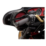 A pair of Performance Machine Contour Grips For Harley - TBW Renthal Wrapped on a white background.