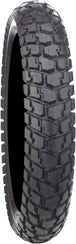 A close-up, top-down view of the Duro HF904 Median Rear Tire by Duro in size 130/90-16, featuring a knobby tread for both street and dirt use, shown against a white background.