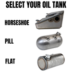 TC Bros. Weld-On Hardtail Kit for 1982-2003 Harley-Davidson Sportster with stock width tire, by TC Bros., includes a steel frame with seat tube and chain stays plus hardware components, all neatly arranged on a white background.