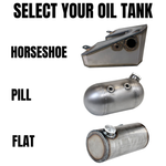 TC Bros. Weld-On Hardtail Kit for 1982-2003 Harley-Davidson Sportster with stock width tire, by TC Bros., includes a steel frame with seat tube and chain stays plus hardware components, all neatly arranged on a white background.