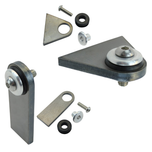 TC Bros. Heavy Duty Rubber Mounting Tabs by TC Bros., with metal brackets, screws, washers, CNC-laser cut tabs, and rubber grommets shown arranged separately and partially assembled on a white background.