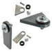 TC Bros. Heavy Duty Rubber Mounting Tabs by TC Bros., with metal brackets, screws, washers, CNC-laser cut tabs, and rubber grommets shown arranged separately and partially assembled on a white background.
