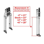 Front view of a Wyatt Gatling Springer Front End for Harley-Davidson frames with 1" neck, featuring chrome plating, dual springs, and extended fork legs, isolated on a white background.
