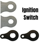 A diagram showing the dimensions of a Weld On 3/4 Ignition Switch Mounting Tab by TC Bros hook with mounting tabs.