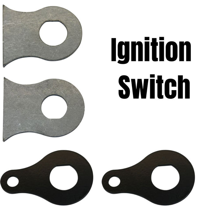 A diagram showing the dimensions of a Weld On 3/4 Ignition Switch Mounting Tab by TC Bros hook with mounting tabs.