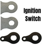 A diagram showing the dimensions of a Weld On 3/4 Ignition Switch Mounting Tab by TC Bros hook with mounting tabs.