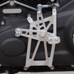 The TC Bros. Pro Series Mid Controls fits 2018-newer M8 Softail flaunts mid controls, enhancing its performance.