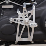 The TC Bros. Pro Series Mid Controls fits 2018-newer M8 Softail flaunts mid controls, enhancing its performance.