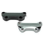 Moto Iron® 1" riser top clamp mounting bracket with four screw holes, shown on a white background—compatible with many Harley-Davidson models.