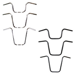 TC Bros. 1" Narrow Apes Handlebars by TC Bros. in black and chrome are shown on a white background—ideal for anyone after classic apehanger style for their custom ride.