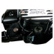 A close up image of a black motorcycle clutch with a Joker Machine Mirror Hole Plug - Black.