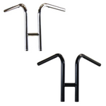 The TC Bros. 1" Rabbit Handlebar by TC Bros. features a high-rise, H-shaped chrome design, shown against a plain white background.