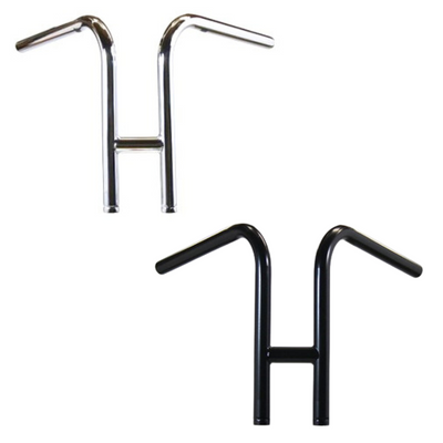 The TC Bros. 1" Rabbit Handlebar by TC Bros. features a high-rise, H-shaped chrome design, shown against a plain white background.