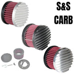 A TC Bros. Finned Raw Air Cleaner S&S Super E & G Carbs on a white background.