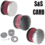 A TC Bros. Finned Raw Air Cleaner S&S Super E & G Carbs on a white background.