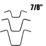 Three TC Bros. 7/8" Ape Hanger Handlebars by TC Bros., made of black metal, are displayed on a white background.