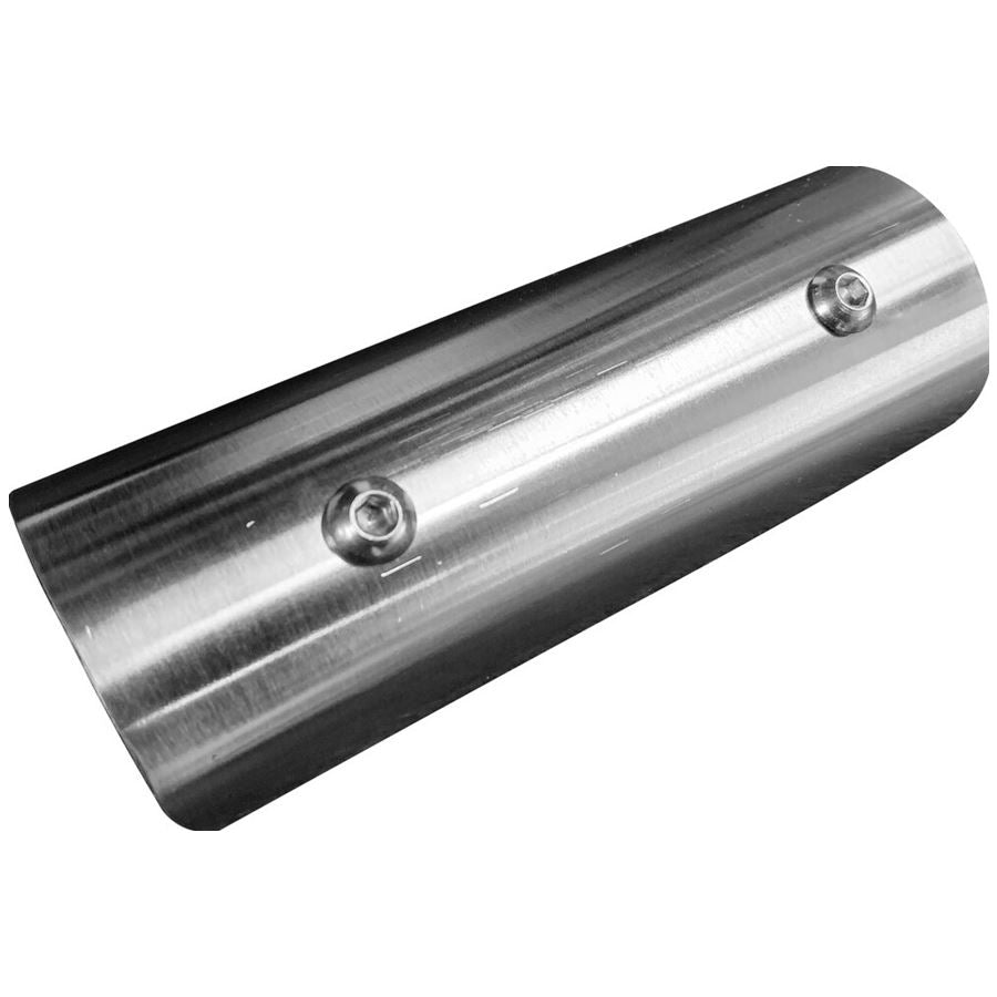 A Sawicki - Stainless Heat Shield - Dyna - Straight tube on a white background.