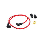 A Wyatt Gatling Cloth Braded Spark Plug Wire Kit 7mm - Red w/Black Tracer for optimal motor performance.