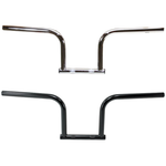 The TC Bros. 1" Speedline Handlebar, by TC Bros., features chrome construction with a wide rise and flat ends, set against a plain white background and inspired by the style of classic Harley handlebars.