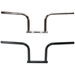 The TC Bros. 1" Speedline Handlebar, by TC Bros., features chrome construction with a wide rise and flat ends, set against a plain white background and inspired by the style of classic Harley handlebars.