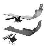 A Moto Iron® black motorcycle parked in front of pallets.