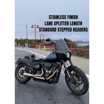 The SP Concepts Exhaust System for 2018-Up Harley-Davidson Softail is shown with mounting hardware and accessories on a white background—ideal for customizing your Harley exhaust setup.