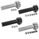 Close-up of the TC Bros. 1" Motorcycle Throttle, a minimalist handle with three nuts in black or silver by TC Bros., shown installed on a motorcycle handlebar and compatible with Harley-Davidson throttle setups.