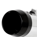 Four Mid-USA Powerhouse Slip-On Mufflers for 1985-2016 Harley-Davidson Touring motorcycles—two in silver and two in black—are arranged horizontally against a white background, capturing the classic look of iconic Touring models. These mufflers from Mid-USA are engineered to provide the deep, signature exhaust rumble that Harley-Davidson enthusiasts desire.