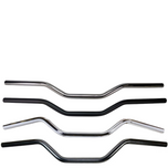 A TC Bros. 1" Tracker Low Handlebars - Chrome with a chrome finish on a white background.