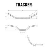 A TC Bros. 1" Tracker Low Handlebars - Chrome with a chrome finish on a white background.