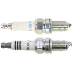 Side view of two NGK Spark Plug for Harley-Davidson Twin Cam and Sportster Evolution units featuring threaded metal bodies and white ceramic insulators.