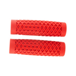 ODI Vans and Cult Grips for 1" handlebars feature a waffle pattern and come in black, brown, maroon, and orange. Textured rubber grips inspired by the Vans x CULT design are arranged on a white surface.