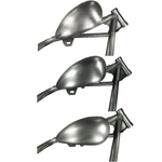 A Mid-USA 2 Gallon Wassell-Style Peanut Gas Tank in matte silver, teardrop-shaped with an open cap hole on top, is photographed against a white background.