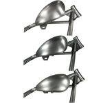 A Mid-USA 2 Gallon Wassell-Style Peanut Gas Tank in matte silver, teardrop-shaped with an open cap hole on top, is photographed against a white background.