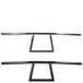 Two TC Bros. 1" Window Handlebars, one chrome and one black, featuring a distinctive rectangular center design inspired by TC Bros. Harley-Davidson styles, are displayed on a white background.
