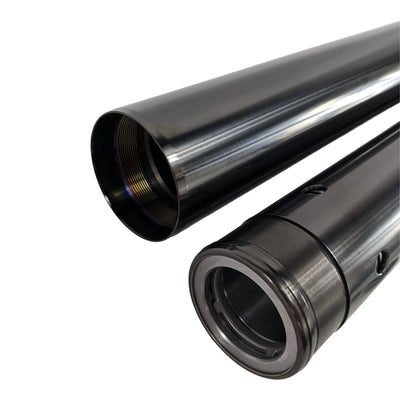 Black DLC Coated Fork Tubes "Stock Length" 49mm for 2018-UP M8 Softail