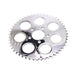 Two TC Bros. Rear Sprockets for Chain Driven Harley-Davidson 2000-Up—one black, one chrome—each with six large holes and 51 teeth, ideal for your next 530 chain conversion.