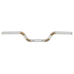 An Arlen Ness Welded Stainless Steel MX Tracker Handlebar - 1" (TBW & Cable) with a white handle and a brown handle.
