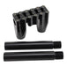 TC Bros. Pro Series Modular Risers for 2022-Up Harley-Davidson Nightster in black and silver, with angled heads and wire channels, are arranged against a white background.