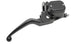 The Moto Iron® OEM Style 11/16" Front Brake Master Assembly for Harley 1996-2017, designed for dual disc systems, is elegantly positioned at an angle on a white background with an integrated reservoir.