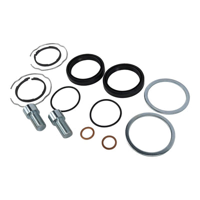 A set of seals and rings for a 2018-UP M8 Softail motorcycle with stock length, including TC Bros. Black DLC Coated Fork Tubes "Stock Length" 49mm for 2018-UP M8 Softail.