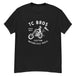 TC Bros. Rider - Black Tee with a vintage motorcycle print and the text "tc bros, since MMVI, custom motorcycle parts", crafted from ring-spun cotton.