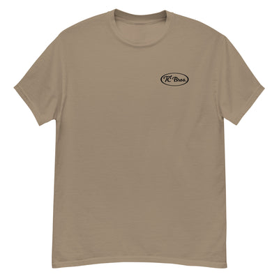 Plain beige staple Pete - Brown Savanah Tee made of ring-spun cotton with a small logo on the left chest from TC Bros.