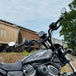 TC Bros. Pro Series Modular Risers for 2022-Up Harley-Davidson Nightster in black and silver, with angled heads and wire channels, are arranged against a white background.