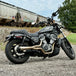 TC Bros. Pro Series Modular Risers for 2022-Up Harley-Davidson Nightster in black and silver, with angled heads and wire channels, are arranged against a white background.