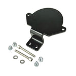 Two black metal mounting brackets for the TC Bros. Gauge Relocation Bracket for 2022-Up Harley-Davidson Nightster, shown with screws, washers, and nuts on a white background.