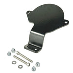 Two black metal mounting brackets for the TC Bros. Gauge Relocation Bracket for 2022-Up Harley-Davidson Nightster, shown with screws, washers, and nuts on a white background.