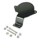 Two black metal mounting brackets for the TC Bros. Gauge Relocation Bracket for 2022-Up Harley-Davidson Nightster, shown with screws, washers, and nuts on a white background.
