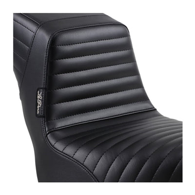 A black Le Pera Kickflip Seat on a white background.