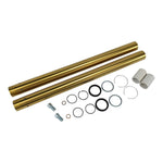 A set of TC Bros. Gold Titanium Nitride Coated Fork Tubes "+2 Length" 49mm for 2018-UP M8 Softail, including Gold Titanium Nitride Coating.